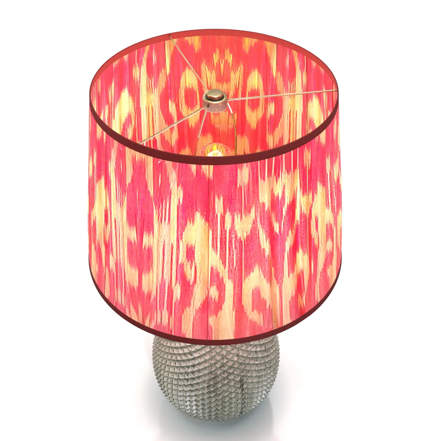 Pineapple Lamp and Silk Ikat Lampshade PBR 3D Model_06